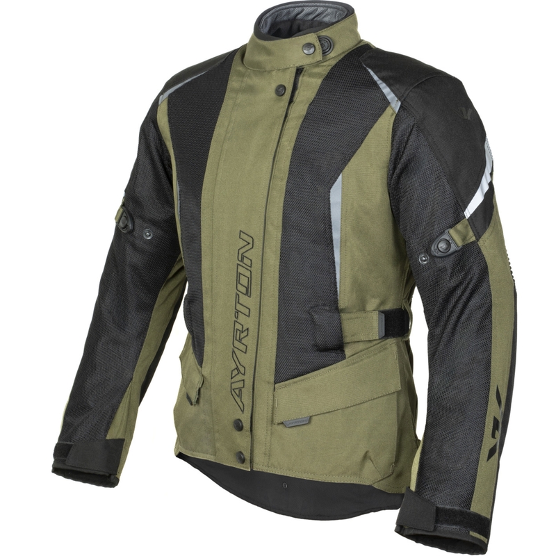 Veste moto femme Ayrton Teressa II Flow vert foncé-noir