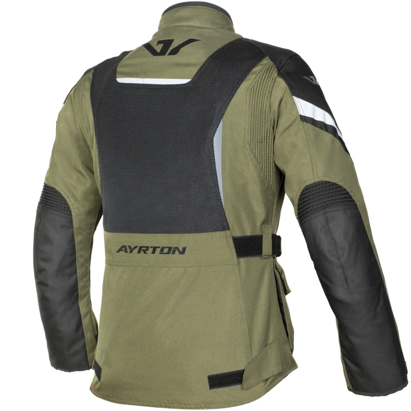 Veste moto femme Ayrton Teressa II Flow vert foncé-noir