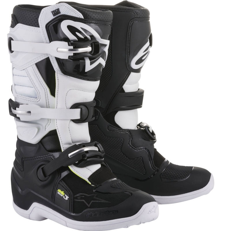 Bottes de motocross Alpinestars Stella Tech 3 pour femme, noir et blanc