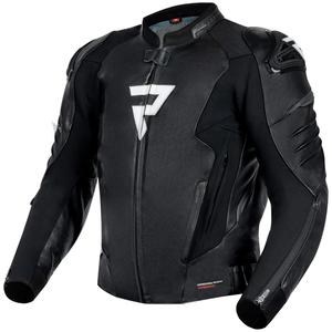 Veste de moto en cuir Rebelhorn Veloce noir-blanc