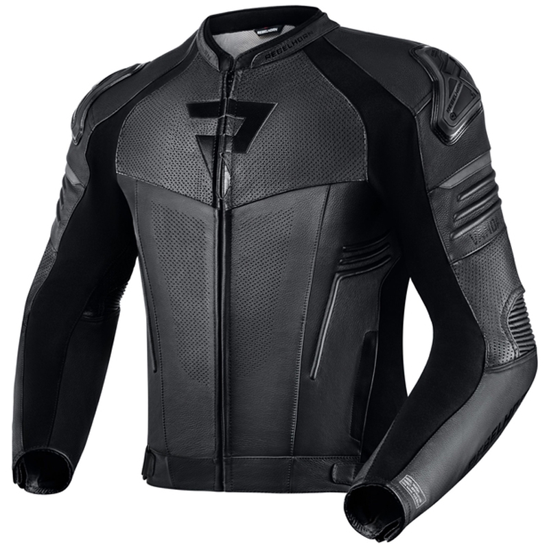 Veste de moto en cuir Rebelhorn Vandal noire