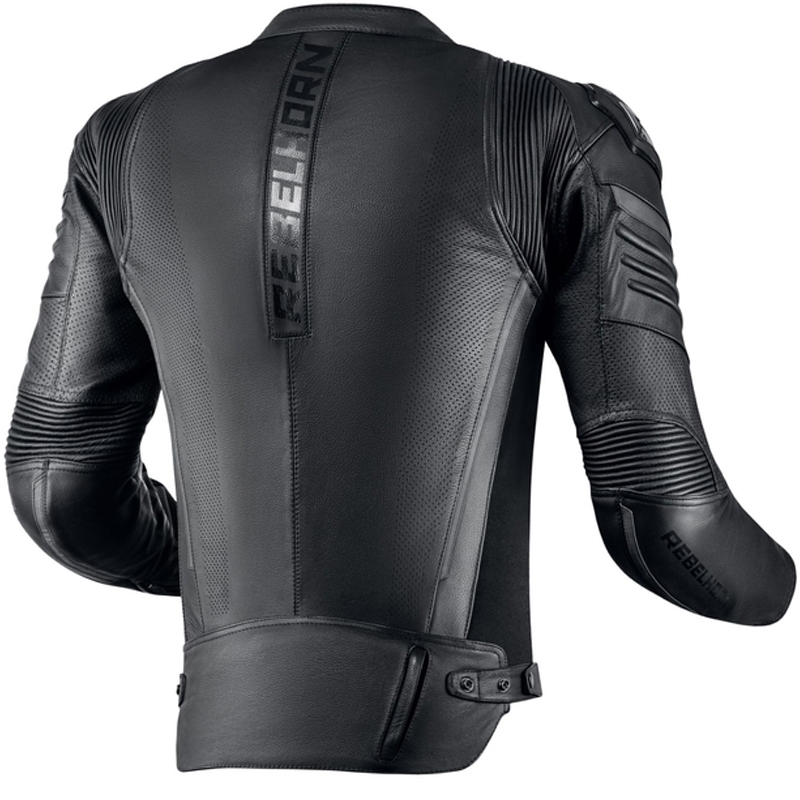 Veste de moto en cuir Rebelhorn Vandal noire