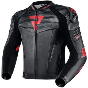Veste de moto en cuir Rebelhorn Vandal noir-rouge