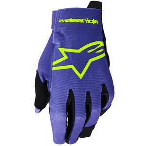 Gants de motocross pour enfant Alpinestars Radar Youth violet-jaune fluo