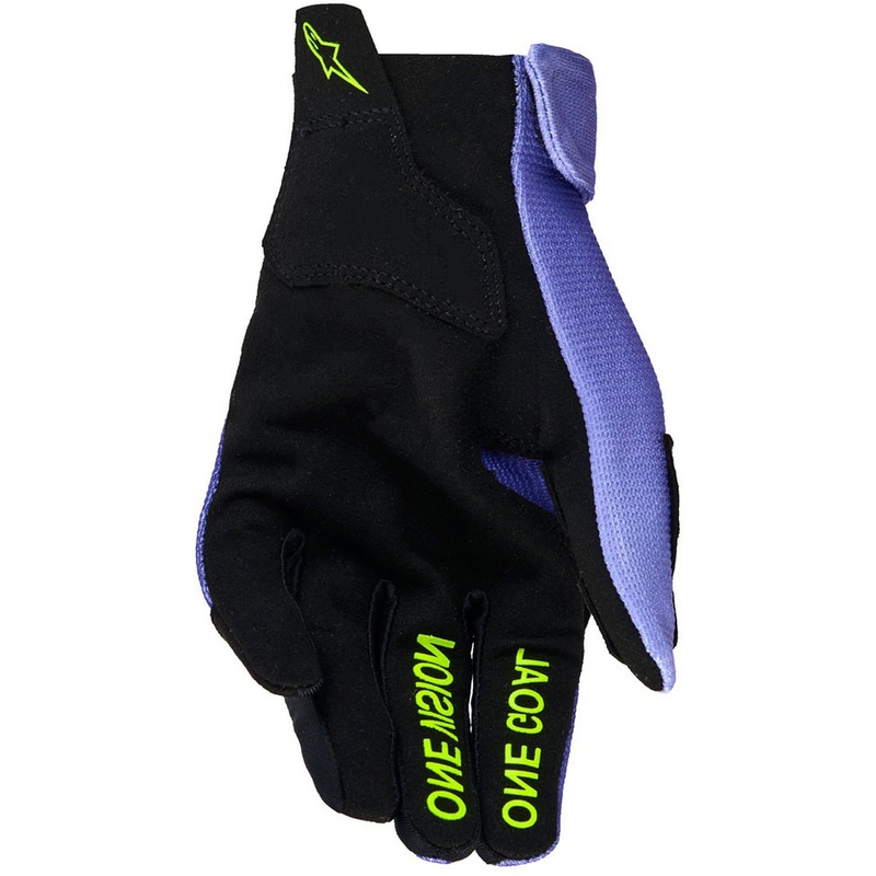 Gants de motocross pour enfant Alpinestars Radar Youth violet-jaune fluo