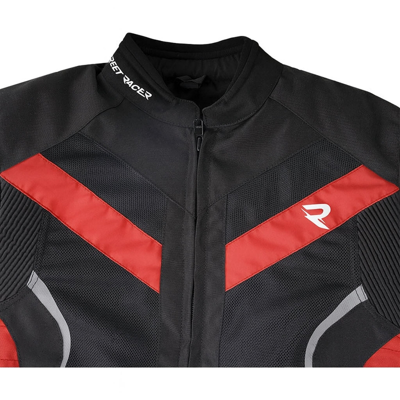 Veste moto femme Street Racer Betty II Air noir-rouge