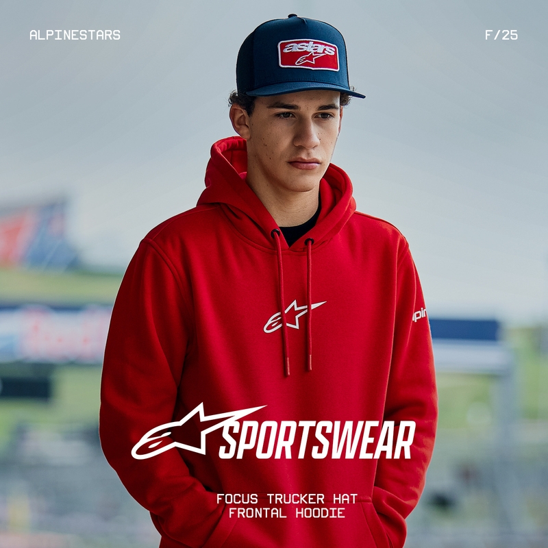 Sweat à capuche frontal Alpinestars rouge