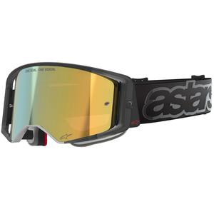 Lunettes de motocross Alpinestars Supertech Vision Vista noires avec verres dorés miroir