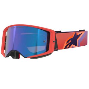 Lunettes de motocross Alpinestars Supertech Vision Corp orange-violet avec verres bleus miroir