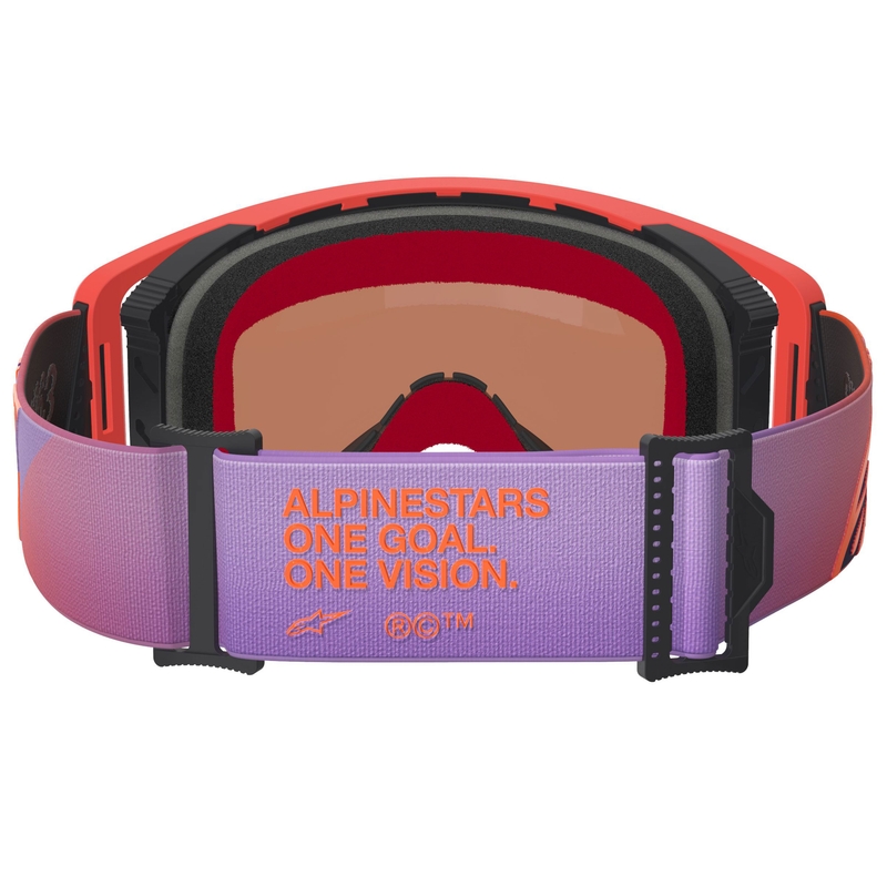 Lunettes de motocross Alpinestars Supertech Vision Corp orange-violet avec verres bleus miroir