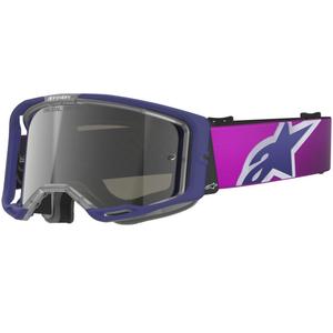 Lunettes de motocross Alpinestars Vision 8 Corp violet-transparent avec verres argentés miroir