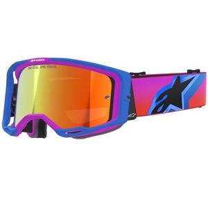 Lunettes de motocross Alpinestars Vision 8 Corp bleu-violet-orange avec verres rouges miroir