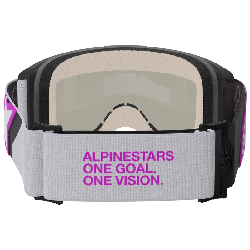 Lunettes de motocross Alpinestars Vision 5 Corp noir-gris-violet-blanc avec verres argentés miroir