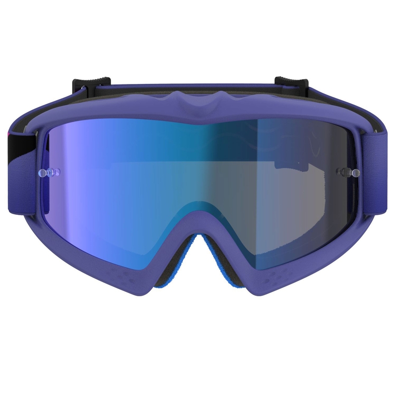 Lunettes de motocross pour enfants Alpinestars Vision Youth Corp violet-rose fluo avec verres bleus miroir