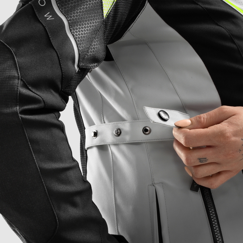 Veste moto femme Rebelhorn Hiflow V noir-gris-jaune fluo