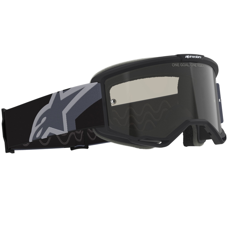 Lunettes de motocross Alpinestars Vision Sand noir-gris avec verres fumés foncés