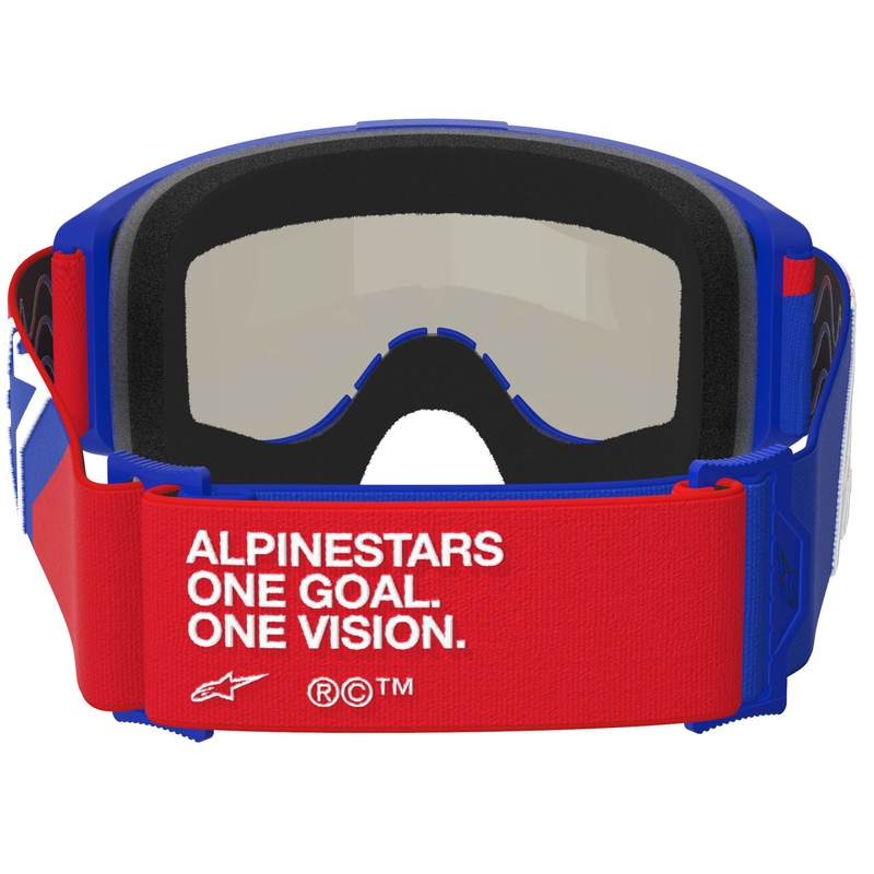 Lunettes de motocross Alpinestars Vision Sand bleu-rouge-blanc avec verres fumés foncés