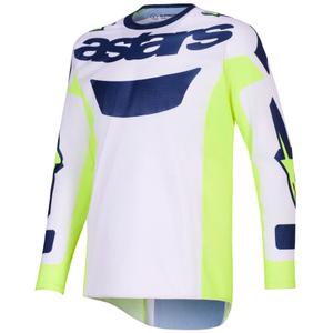 Maillot de motocross Alpinestars Racer Air Riway gris clair-jaune fluo-bleu