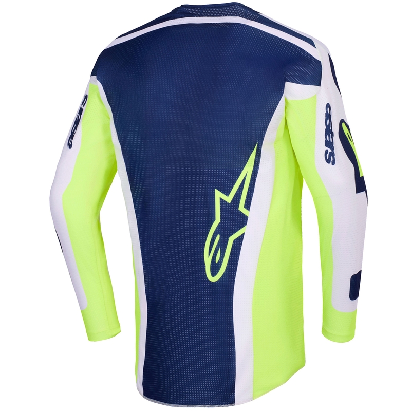 Maillot de motocross Alpinestars Racer Air Riway gris clair-jaune fluo-bleu