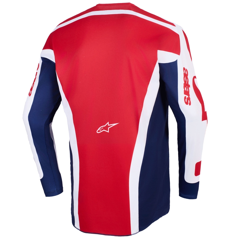 Maillot de motocross Alpinestars Racer Riway blanc-bleu-rouge
