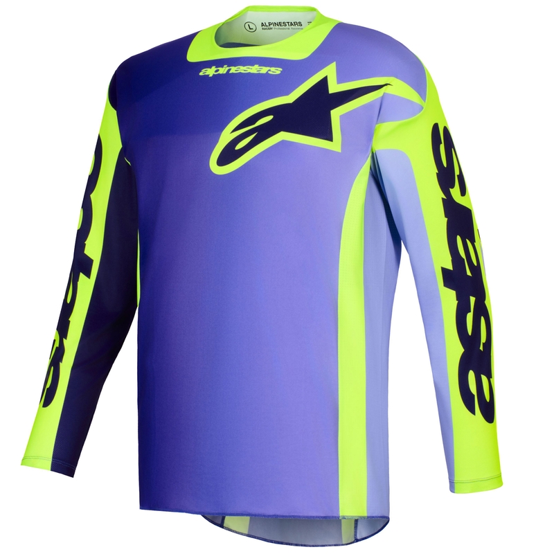 Maillot de motocross Alpinestars Racer Portl violet-jaune fluo