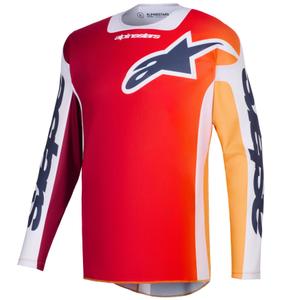 Maillot de motocross Alpinestars Racer Portl rouge-orange-gris clair