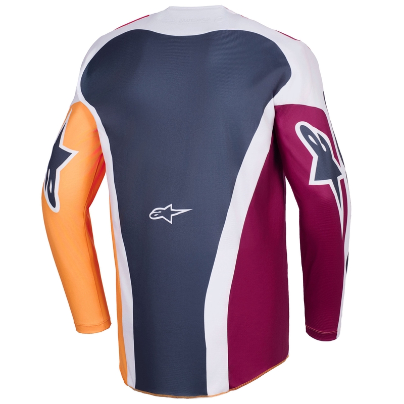 Maillot de motocross Alpinestars Racer Portl rouge-orange-gris clair