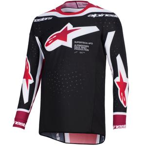 Maillot de motocross Alpinestars Supertech Pro AFD Vista noir-rouge-blanc