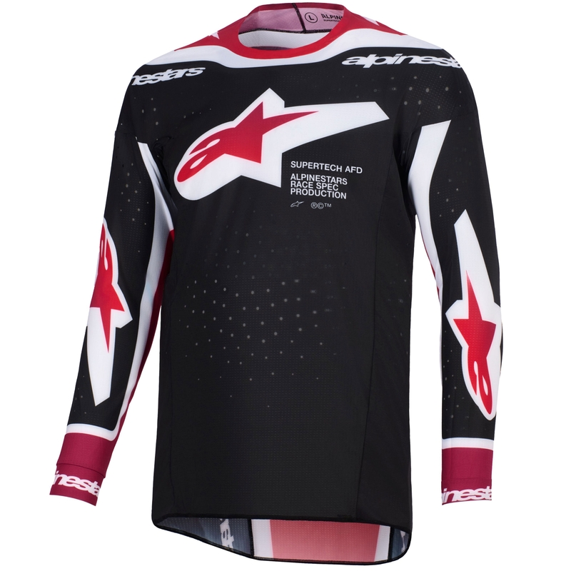 Maillot de motocross Alpinestars Supertech Pro AFD Vista noir-rouge-blanc