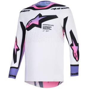 Maillot de motocross Alpinestars Supertech Pro AFD Vista blanc-violet-noir