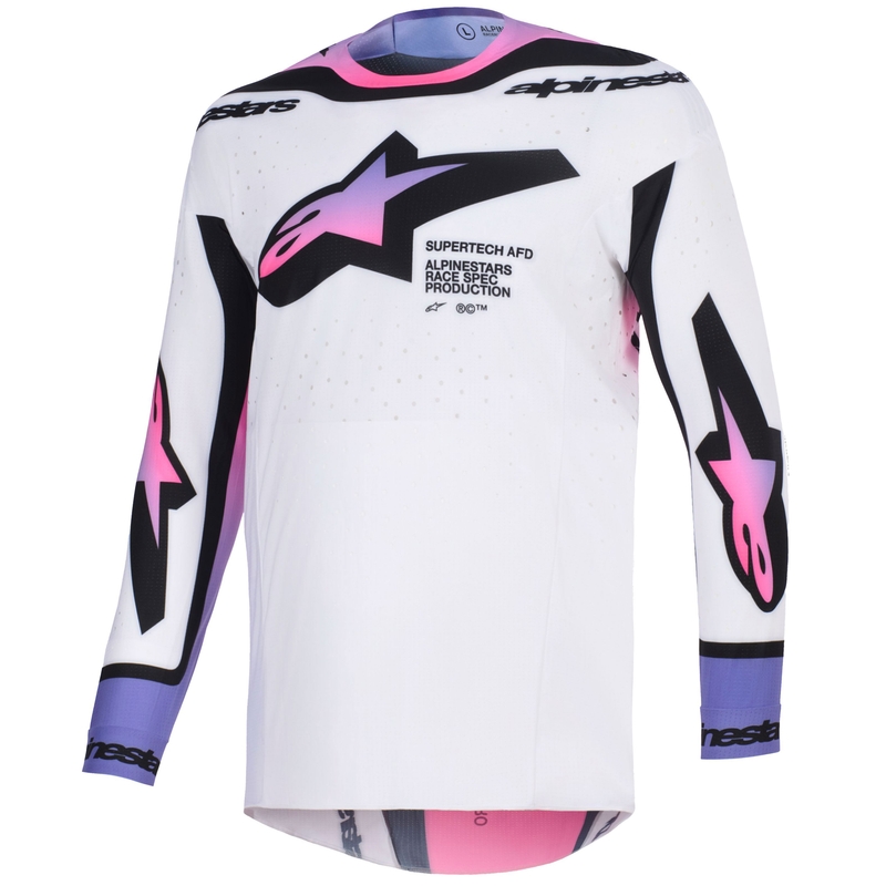 Maillot de motocross Alpinestars Supertech Pro AFD Vista blanc-violet-noir