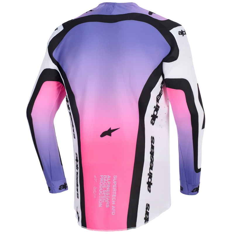 Maillot de motocross Alpinestars Supertech Pro AFD Vista blanc-violet-noir