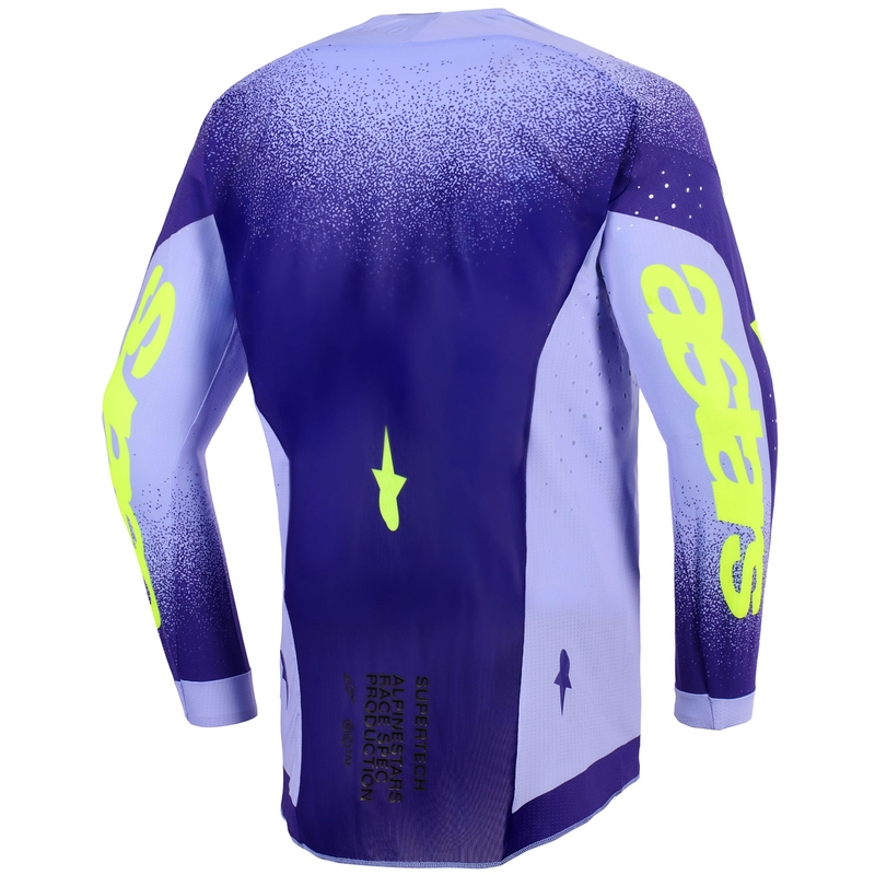 Maillot de motocross Alpinestars Supertech Scenz violet-jaune fluo