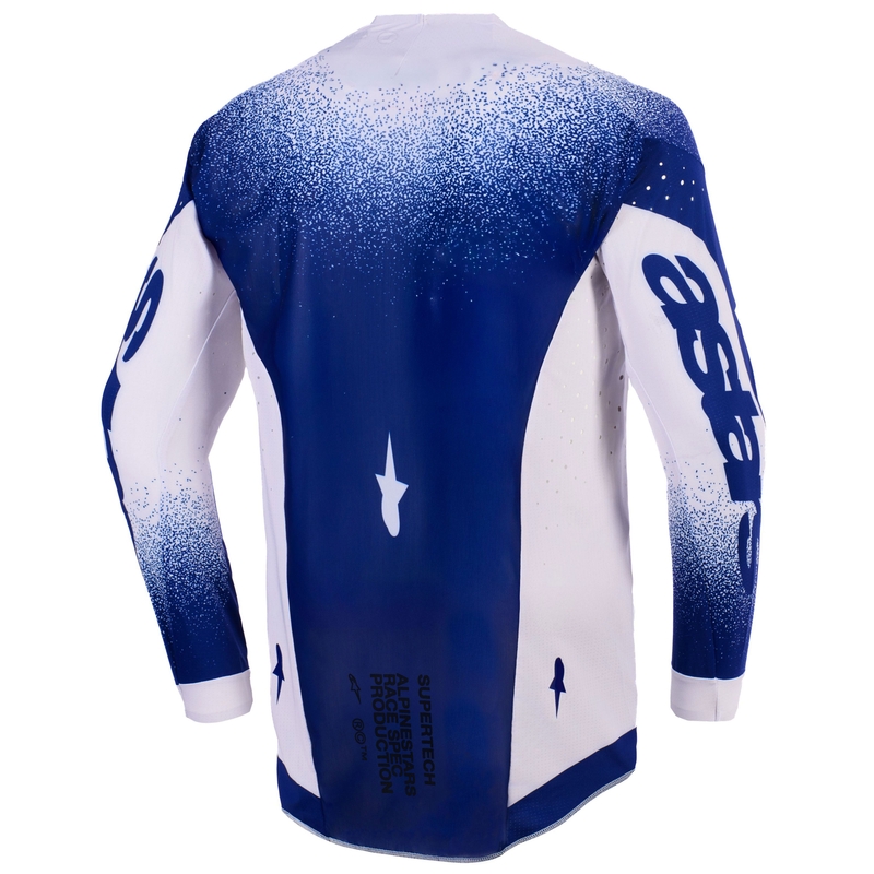 Maillot de motocross Alpinestars Supertech Scenz gris clair-bleu foncé