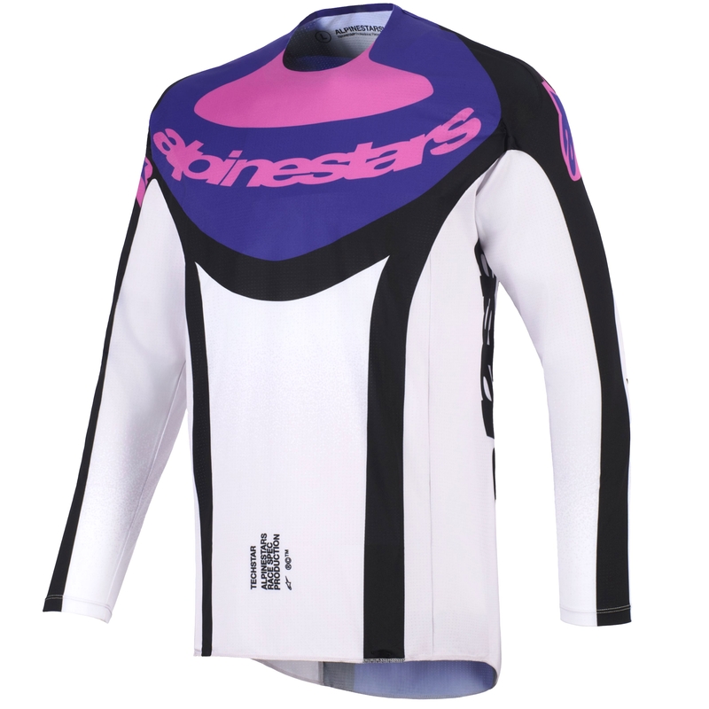 Maillot de motocross Alpinestars Techstar Knif noir-gris clair-violet