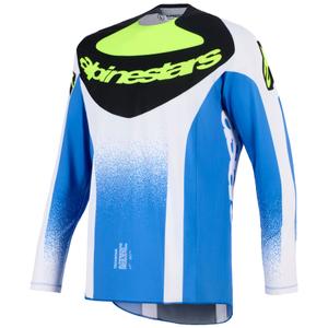 Maillot motocross Alpinestars Techstar Knif bleu-noir-jaune fluo