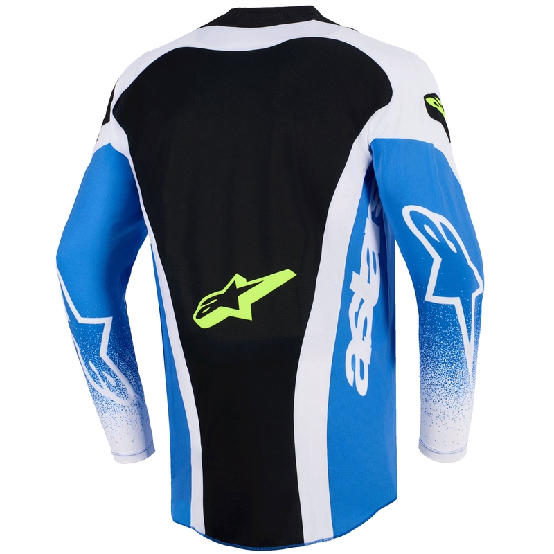 Maillot motocross Alpinestars Techstar Knif bleu-noir-jaune fluo
