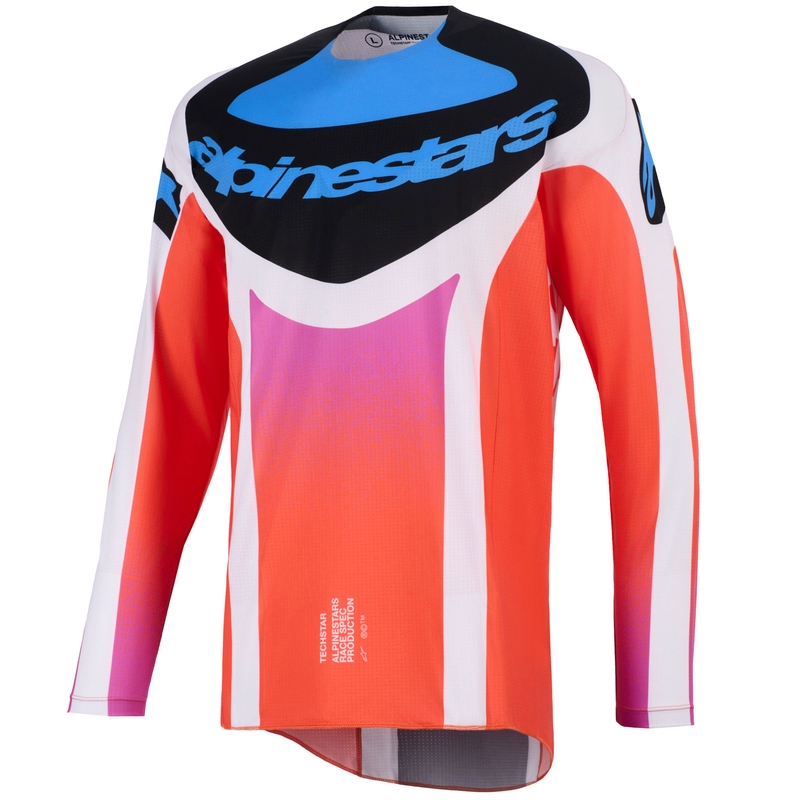 Maillot motocross Alpinestars Techstar Knif gris clair-orange fluo-noir