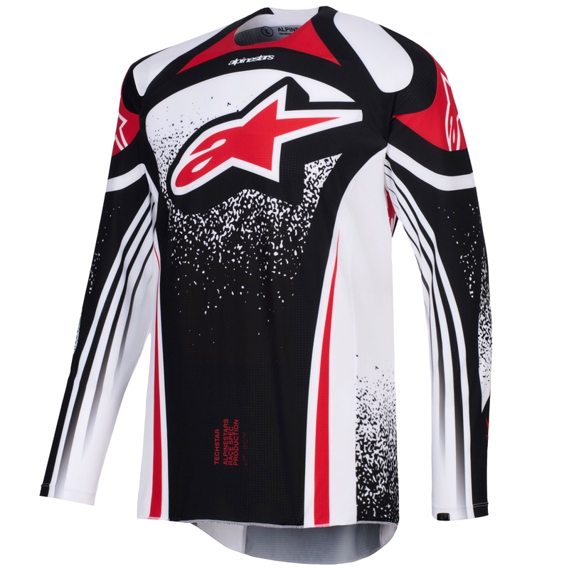Maillot de motocross Alpinestars Techstar Nomur noir-blanc-rouge