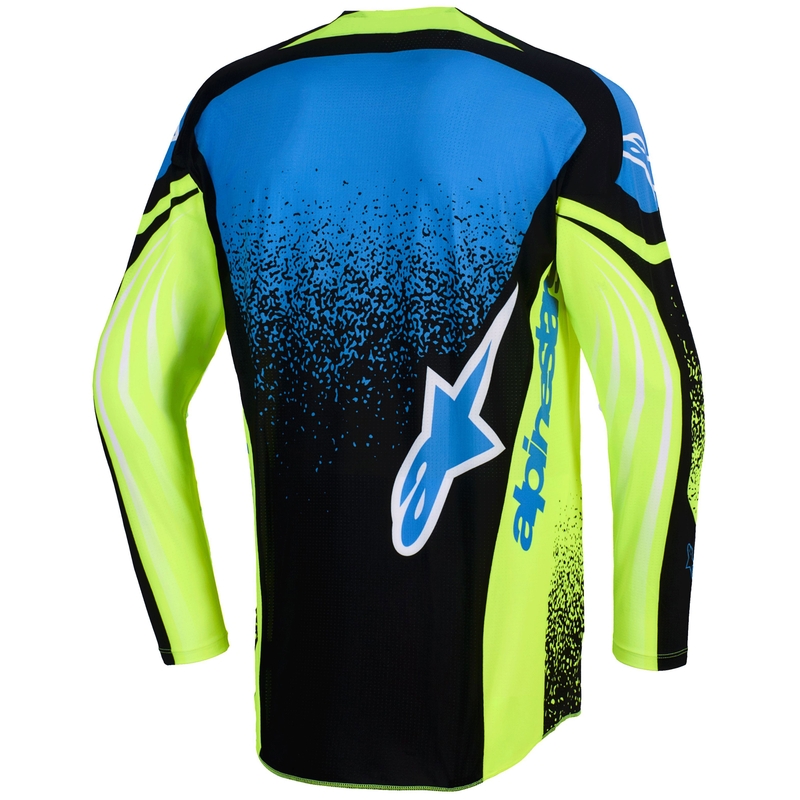 Maillot de motocross Alpinestars Techstar Nomur bleu foncé-jaune fluo-bleu