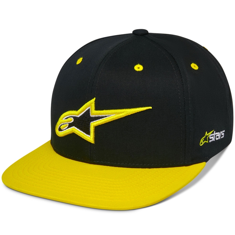 Casquette Snapback épaisse Alpinestars noir-jaune fluo