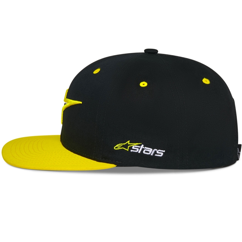 Casquette Snapback épaisse Alpinestars noir-jaune fluo
