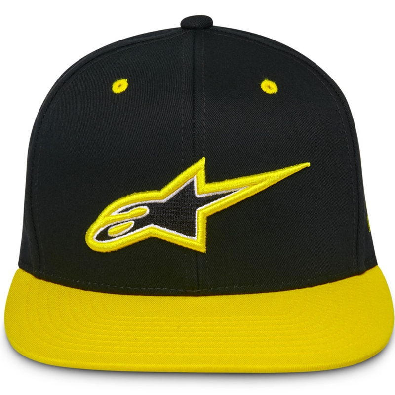 Casquette Snapback épaisse Alpinestars noir-jaune fluo