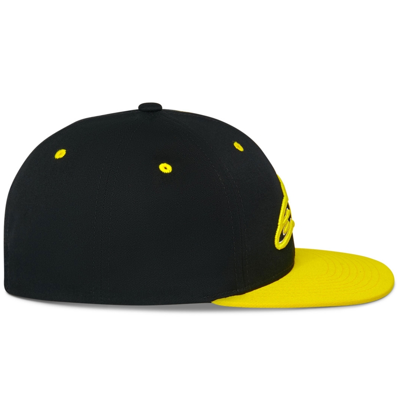 Casquette Snapback épaisse Alpinestars noir-jaune fluo