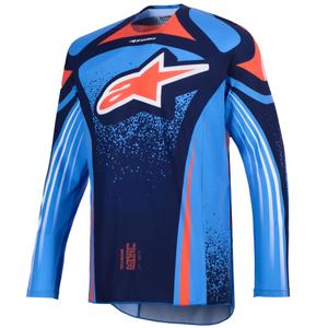 Maillot de motocross Alpinestars Techstar Nomur bleu foncé-orange-bleu