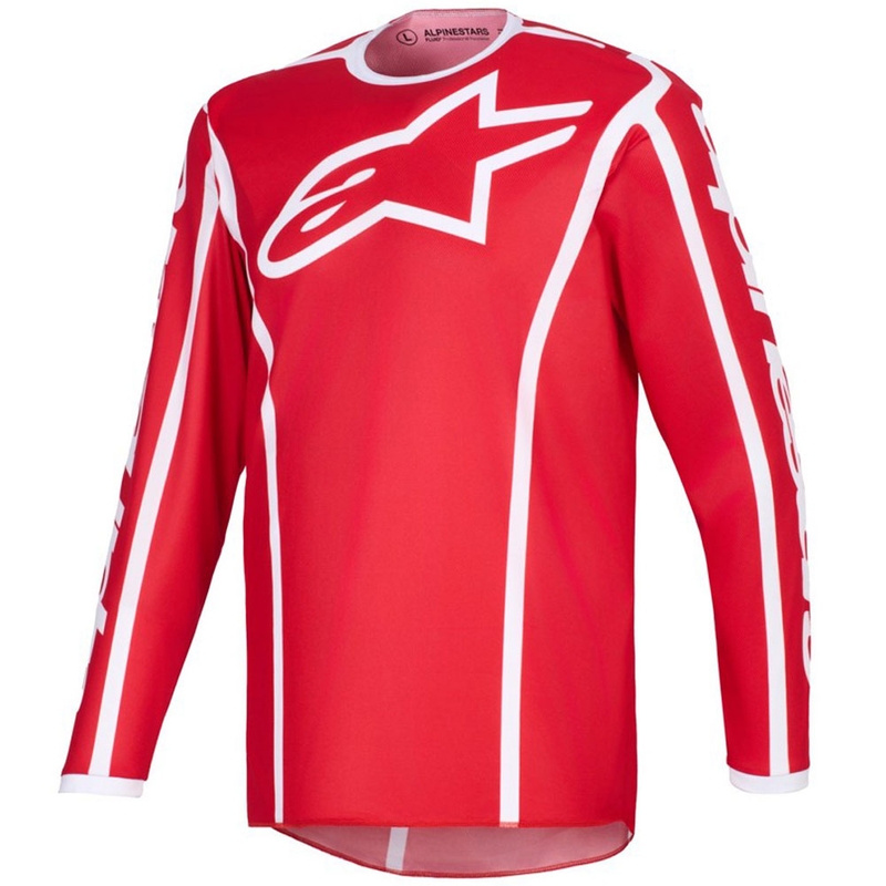 Maillot de motocross Alpinestars Fluid Apex rouge-blanc