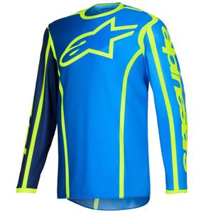 Maillot de motocross Alpinestars Fluid Apex bleu-jaune fluo