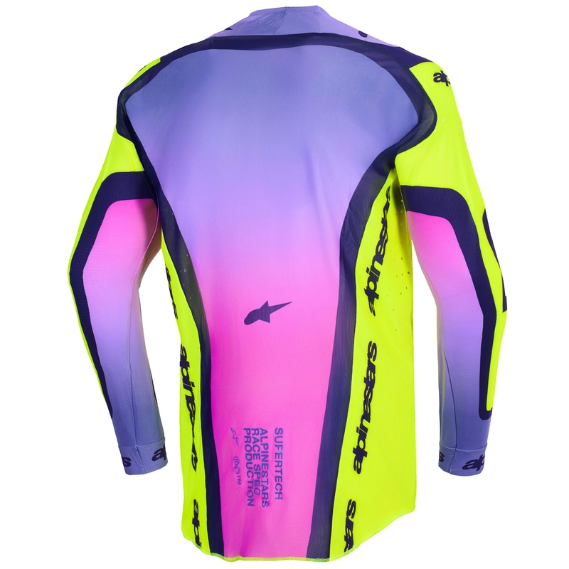 Maillot motocross Alpinestars Supertech Vista jaune fluo-violet-noir