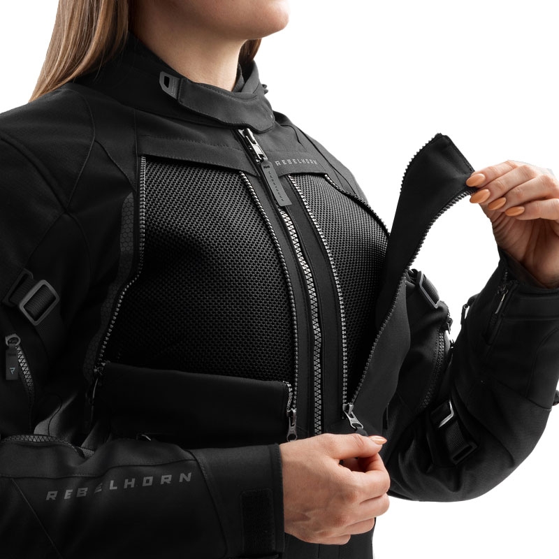 Veste moto femme Rebelhorn Hardy 3.0 noire