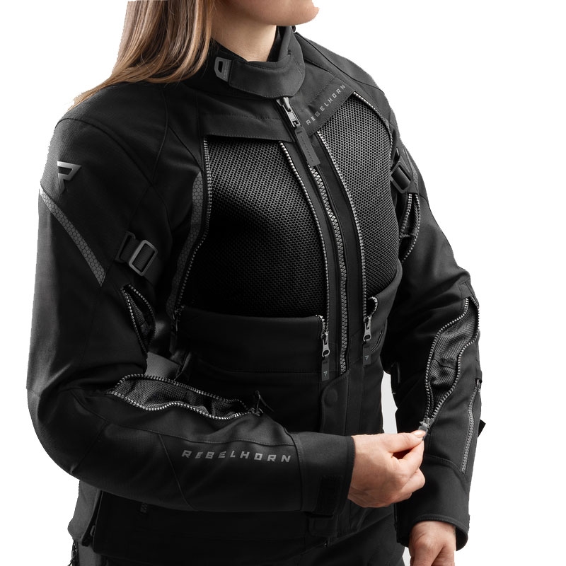Veste moto femme Rebelhorn Hardy 3.0 noire